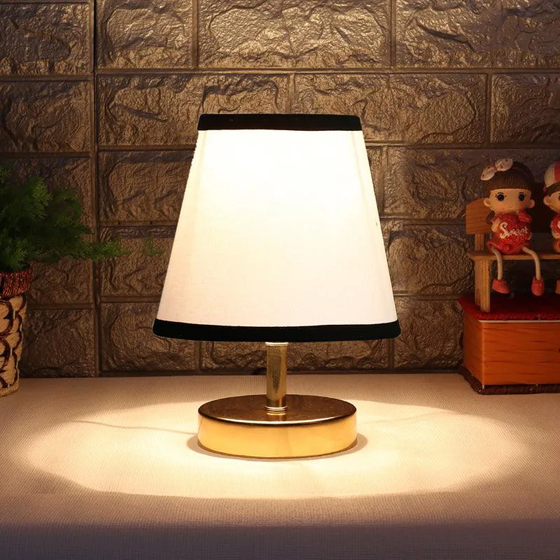 Alba Fabric Table Lamp - White,Gold,Black media 1