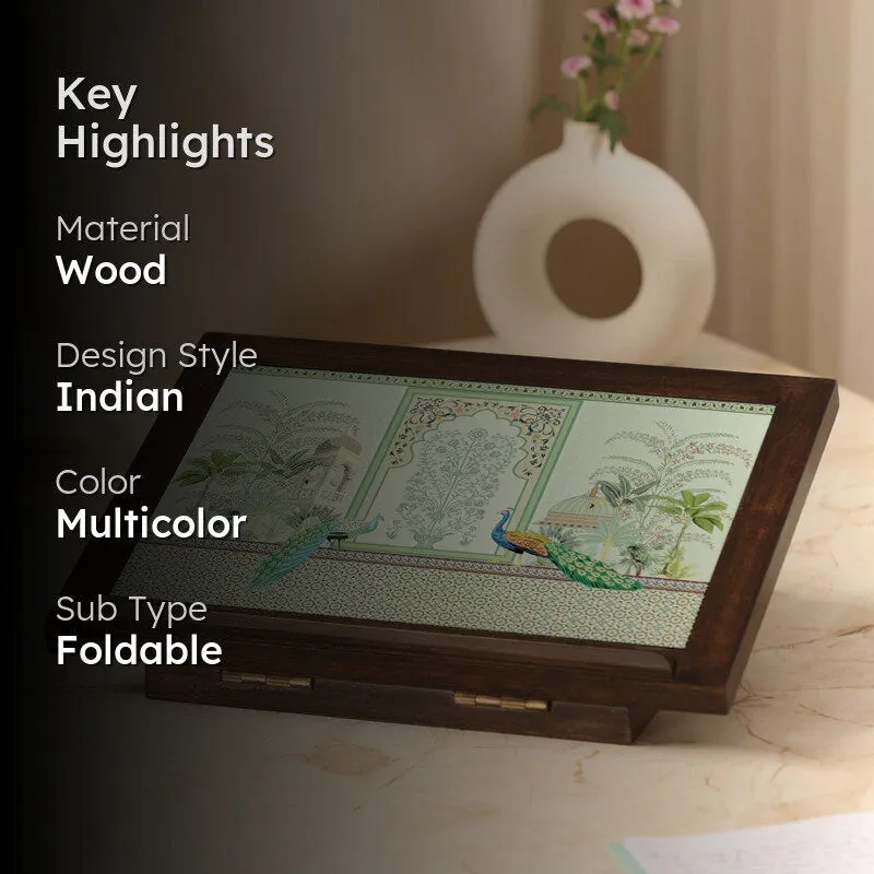 Ethnic Wood Laptop Stand media 2
