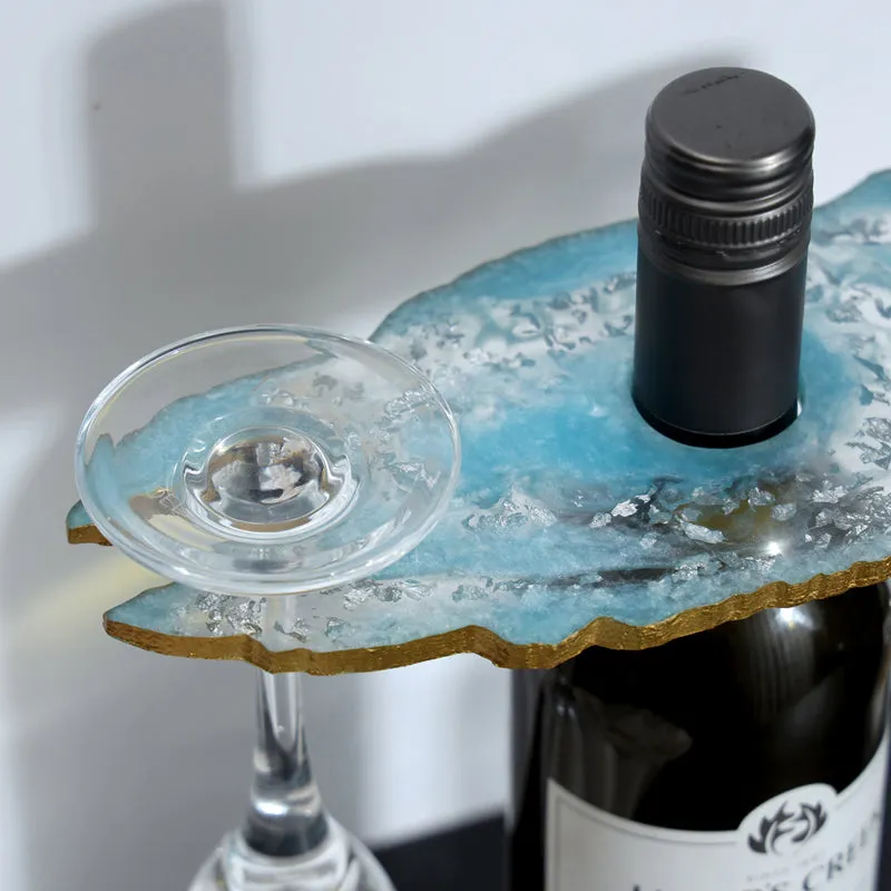 Resinor Wine Bottle & Glass Holder - Aqua Blue media 3