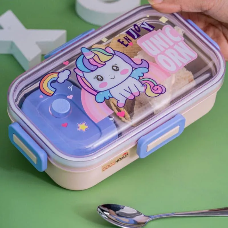 Unicorn Blink Kids Lunch Box With Container & Spoon - 700 ML media 3