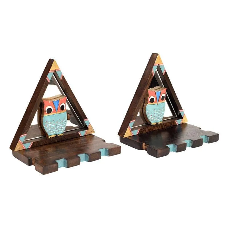 Owlery Triangle Wall Shelf - Set Of Two media 3
