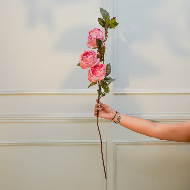 Faux Autumn Peony Flower Stick (Pink) - 36 CM