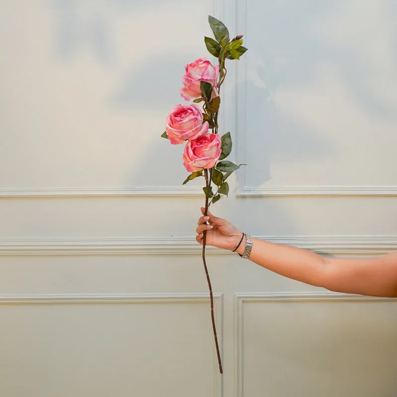 Faux Autumn Peony Flower Stick (Pink) - 36 CM media 1