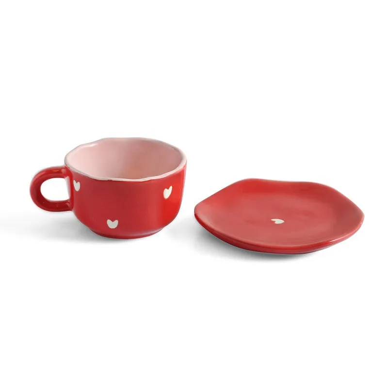 Crimsom Charm Cup & Saucer - Set of Two (330 ML) media 4