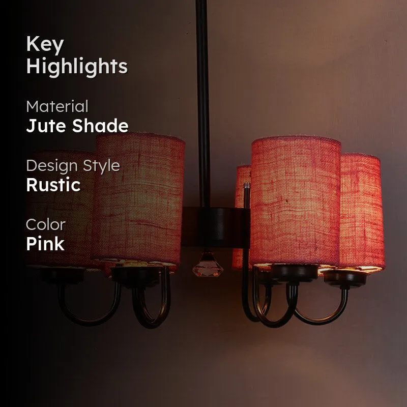Viya Cylindrical Ceiling Lamp - Pink media 2