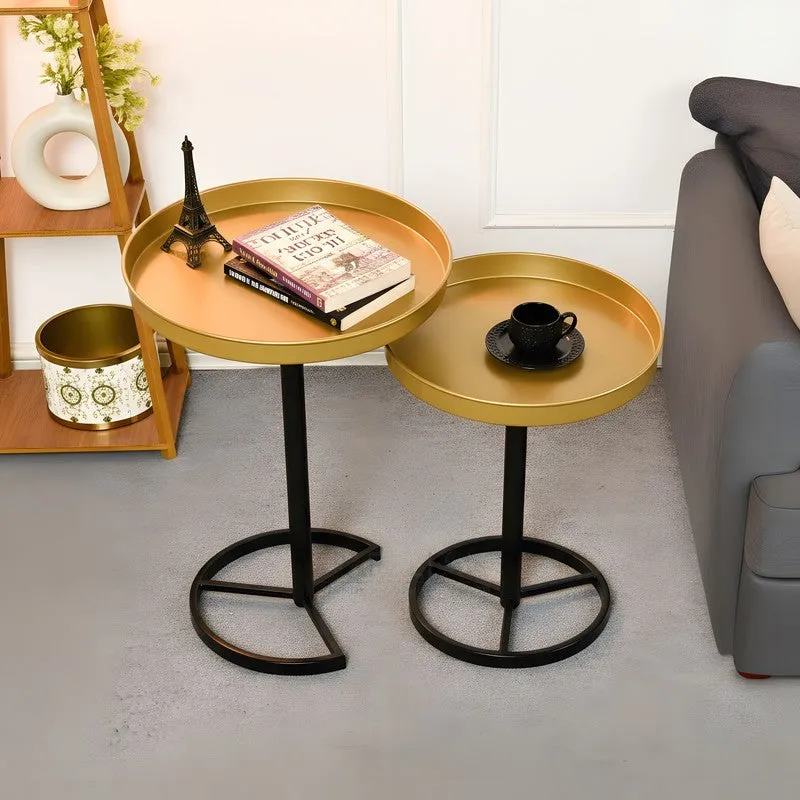 Zyro Nest Side Table (Black & Brown) - Set Of Two media 5