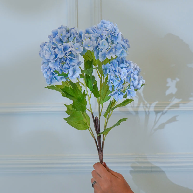 Faux Silicone Hydrangea Flower Stick (Blue) - 29 CM media 3