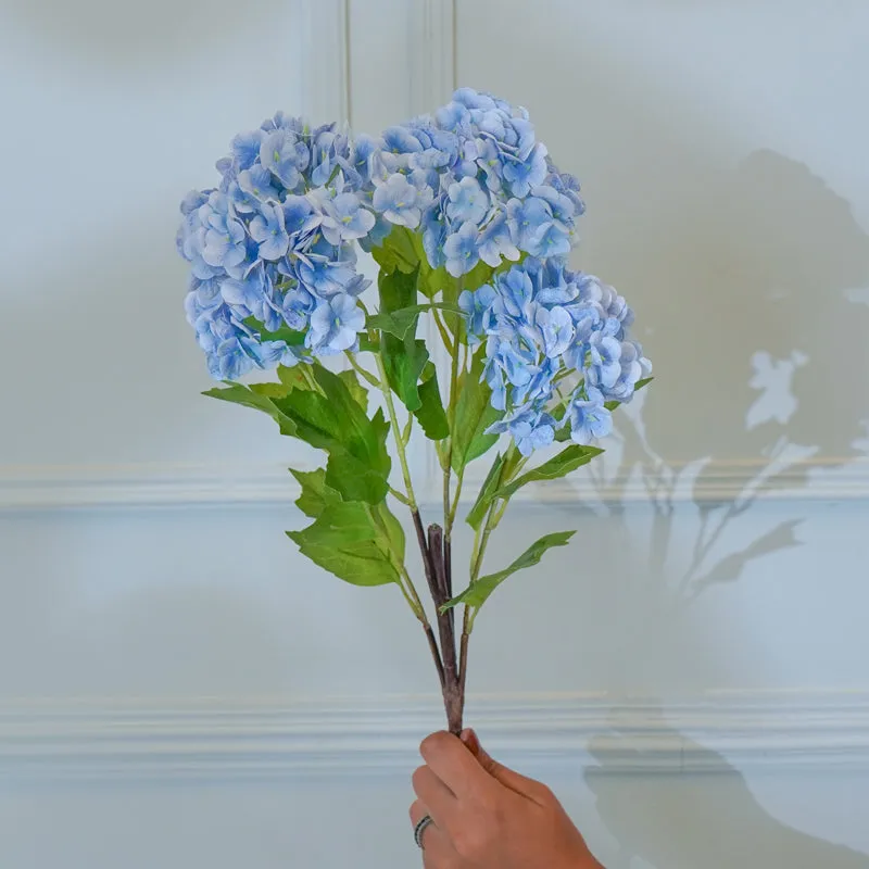 Faux Silicone Hydrangea Flower Stick (Blue) - 29 CM media 3