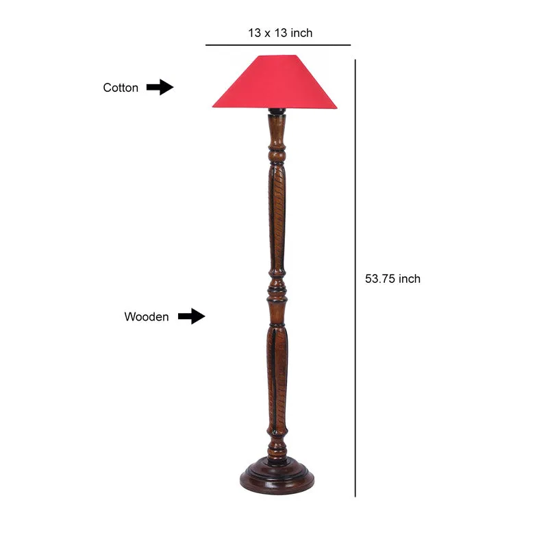 Deira Vintage Wooden Floor Lamp - Red media 7