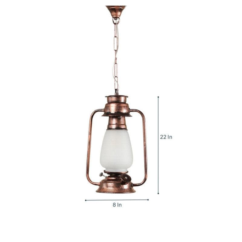 Grio Glam Lantern Glass Ceiling Lamp - Copper media 5