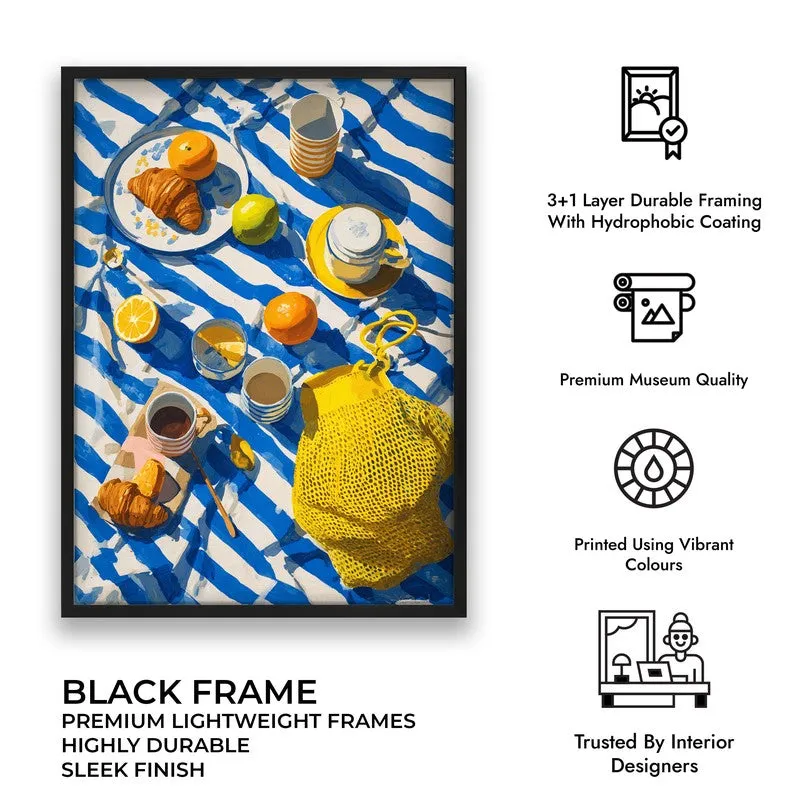 Picnic Palette Canvas Wall Painting - Black Frame media 9