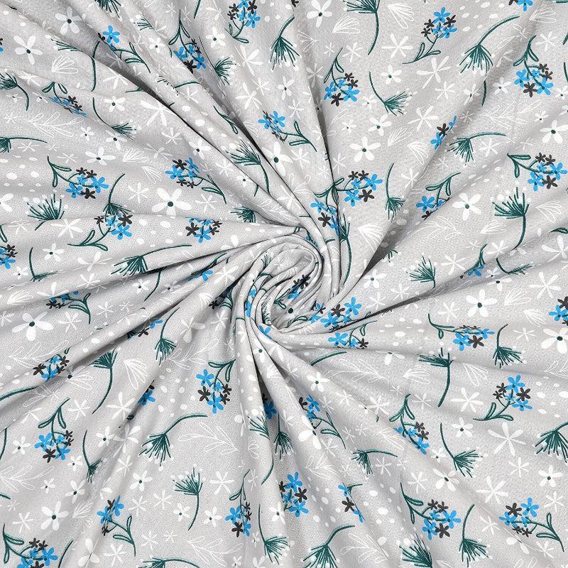 Sindhi Floral Reversible Cotton Dohar (Grey)  - 180 GSM media 4