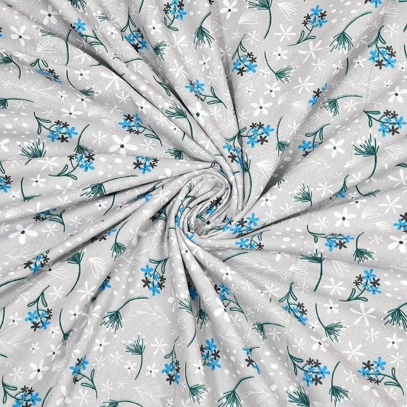 Sindhi Floral Reversible Cotton Dohar (Grey) - 180 GSM media 4