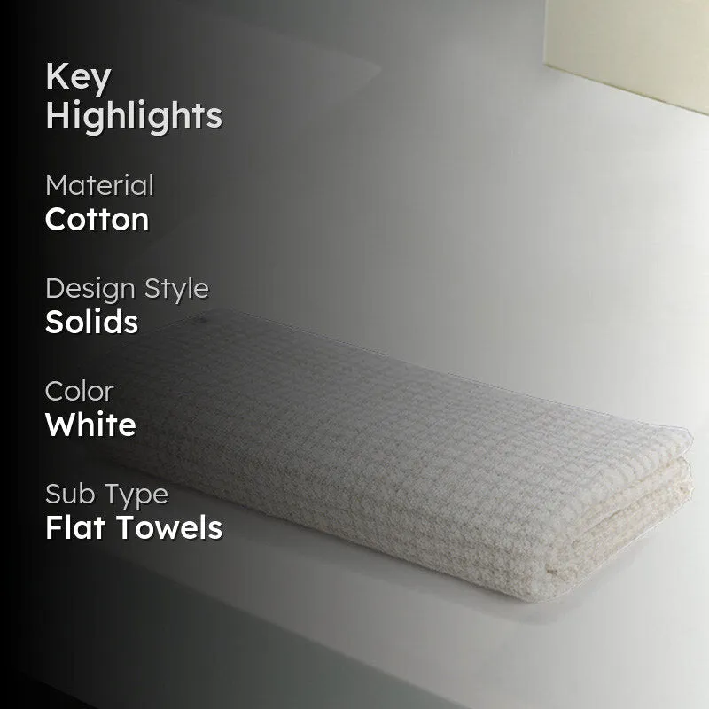 Madras Terry Cotton Bath Towel - White media 2