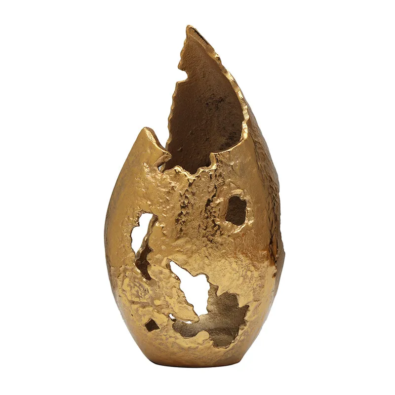 Broken Shell Handcrafted Candle Holder - Gold media 4