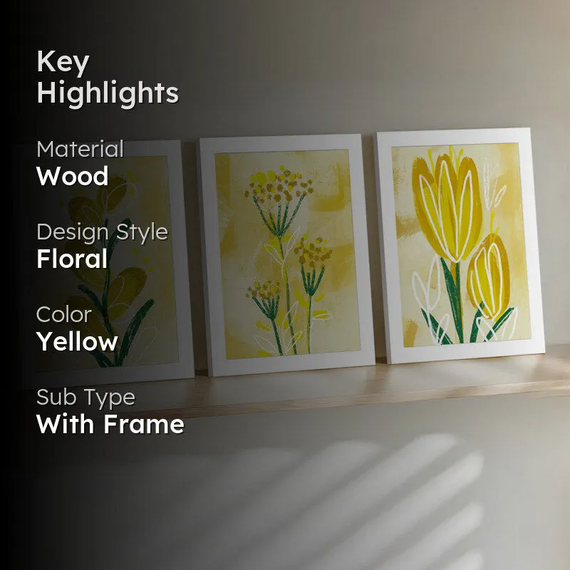 Florenva Sunshine Flora Wall Art With Frame - Set Of Three media 2