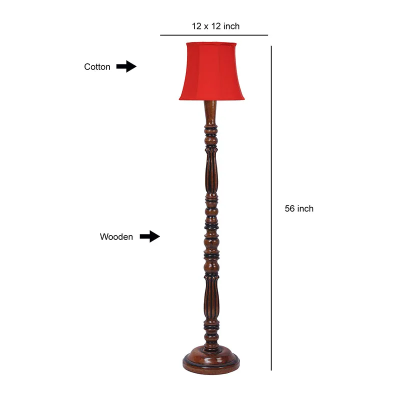 Masiya Miri Vintage Wooden Floor Lamp - Red media 9