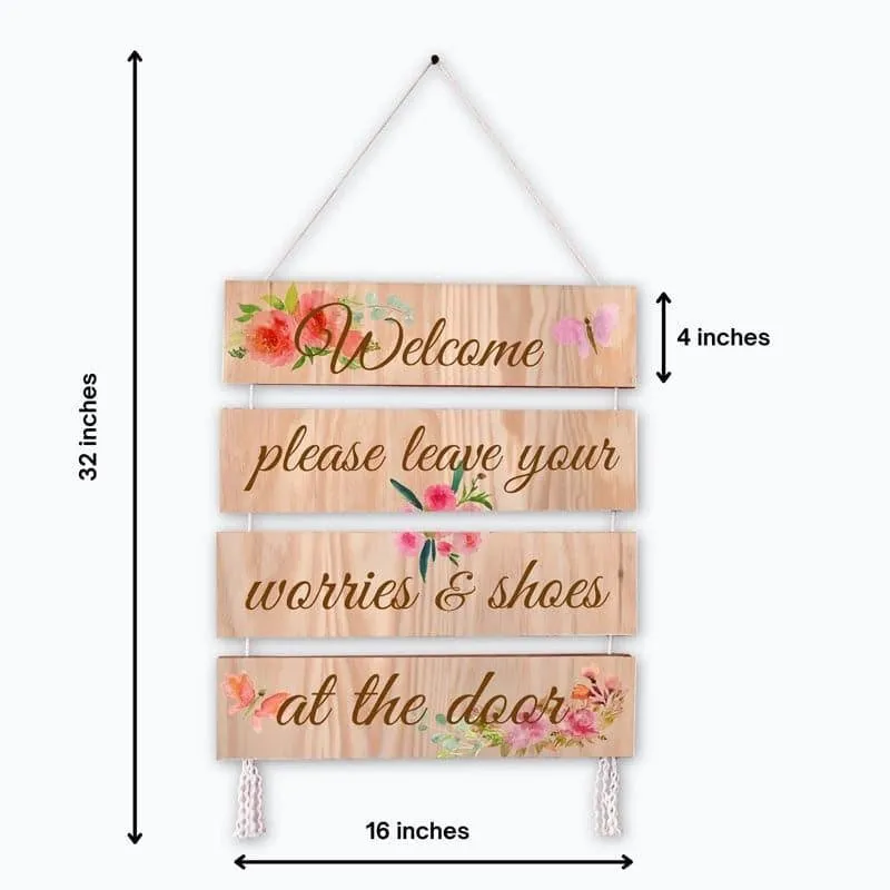 Be Positive Welcome Handpainted Canvas Wall Hanging media 5
