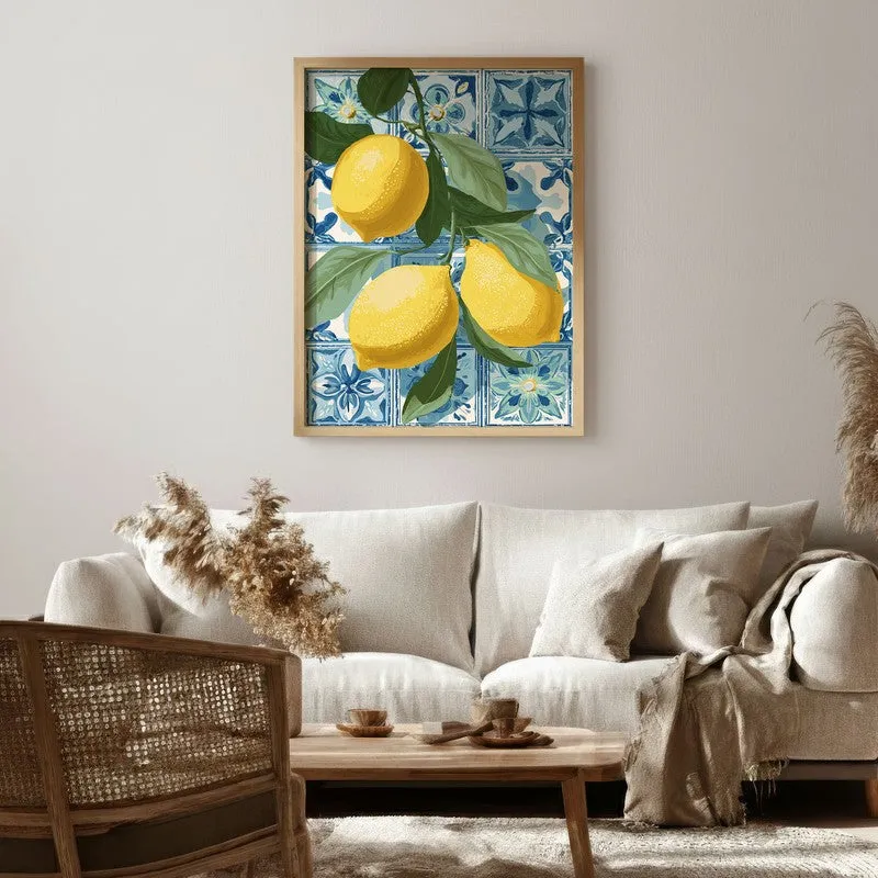 Golden Zest Canvas Wall Painting - Brown Frame media 1