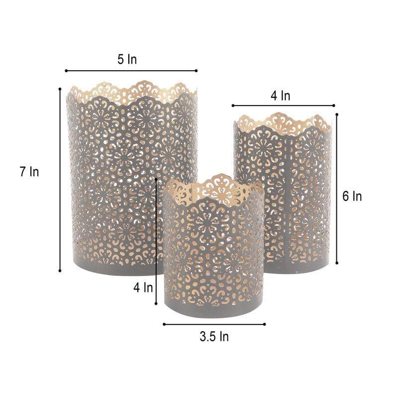 Crova Jaali Tealight Candle Holder- Set Of Three media 5