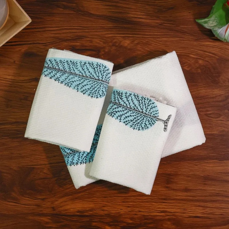 Palm Whisper Cotton Towels (Blue) - Three Piece Set media 1
