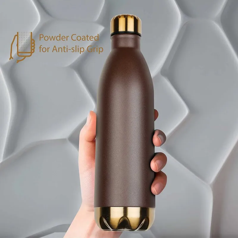 Ferusa Hot & Cold Thermos Water Bottle (Brown & White, 750 mL Each) - Set Of Two media 7