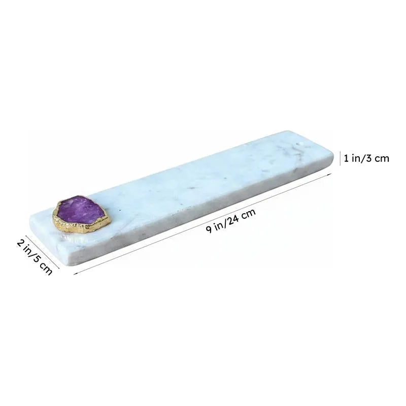 Nima Marble Incense Holder With Agate Plating - Purple media 6