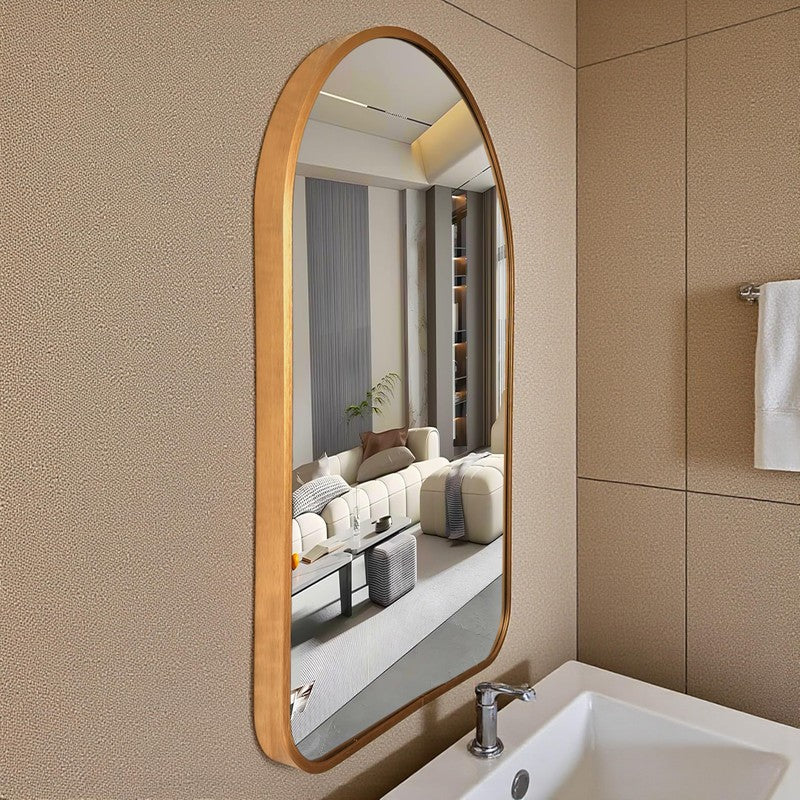 Clarion Arch Wall Mirror With Aluminium Frame - Gold media 4