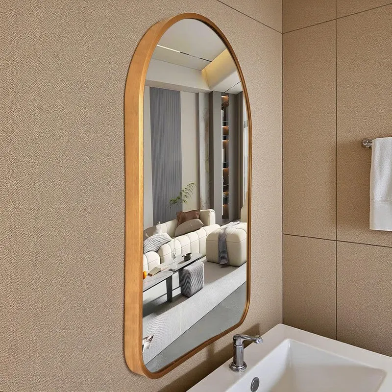 Clarion Arch Wall Mirror With Aluminium Frame - Gold media 4