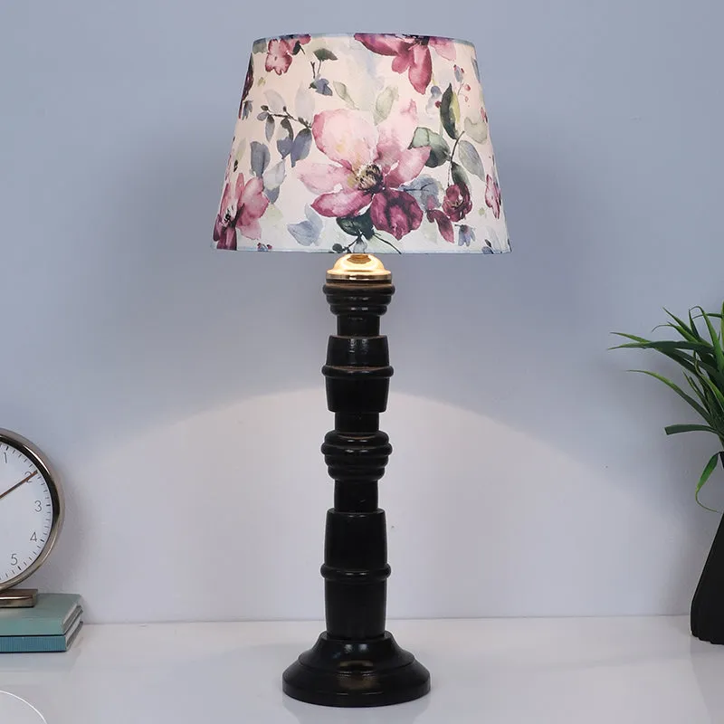 Lumikko Kente Printed Mango Wood Table Lamp - Multicolor media 2