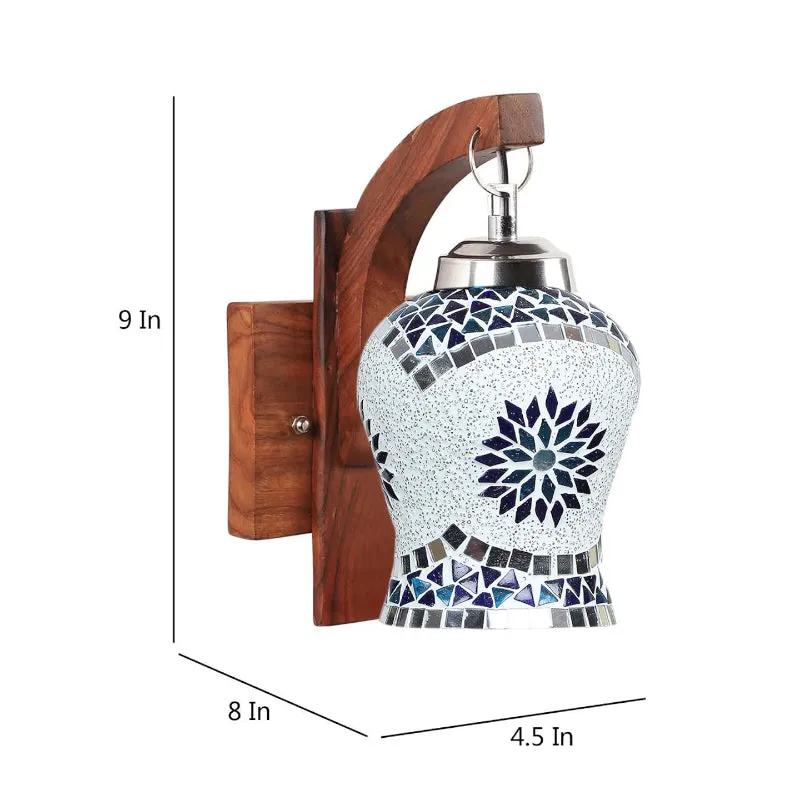 Prita Forma Mosaic Glass & Wooden Wall Lamp media 4