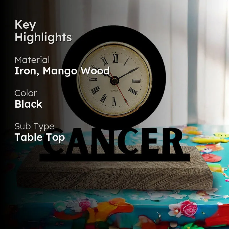 Cancer Zodiac Analog Table Clock media 2