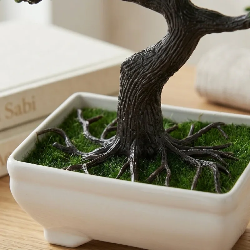 Faux Short Bonsai (18 cms) - Green & Black media 2