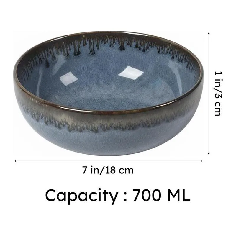 Modessa Table Serving Bowl (Blue,700 mL Each) - Set Of Two media 6