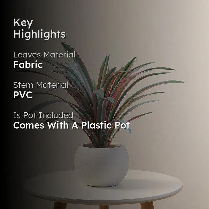Serenity Leaf Artificial Plant With Black Plastic Pot - 1.3 ft media 2