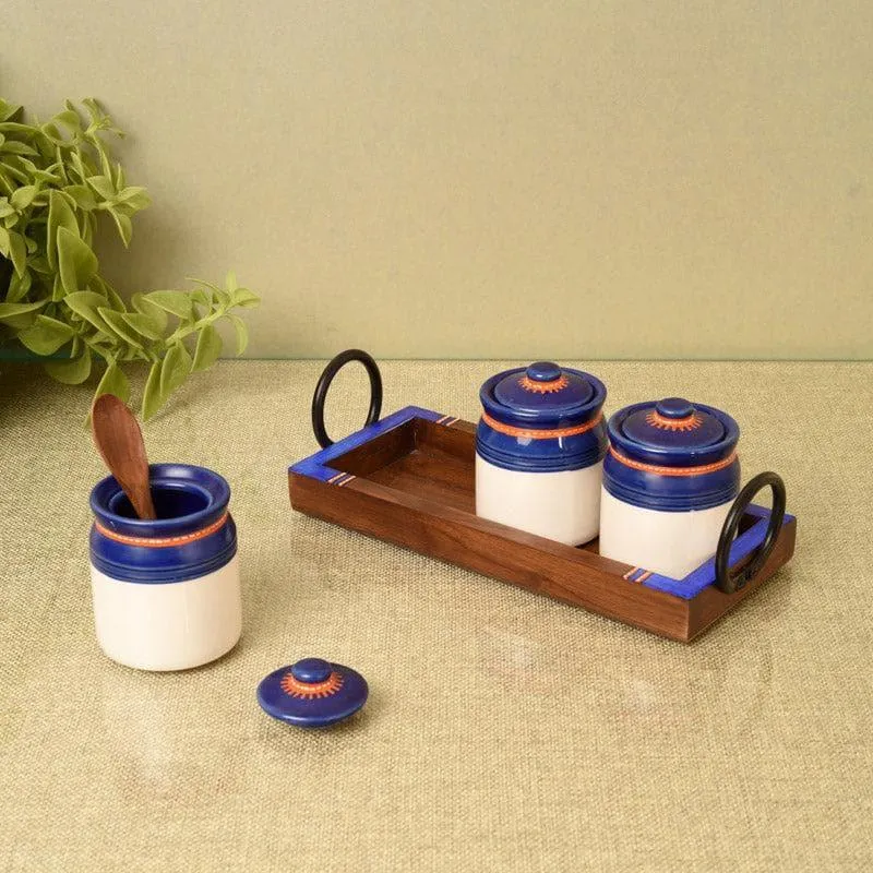 Mycia Storage Jar With Tray (85 mL Each) - Four Piece Set media 1