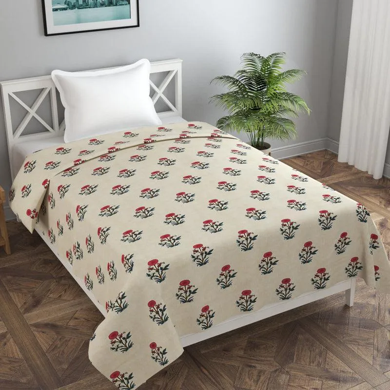 Ethnic Petals Cotton Duvet Cover - 210 TC media 1