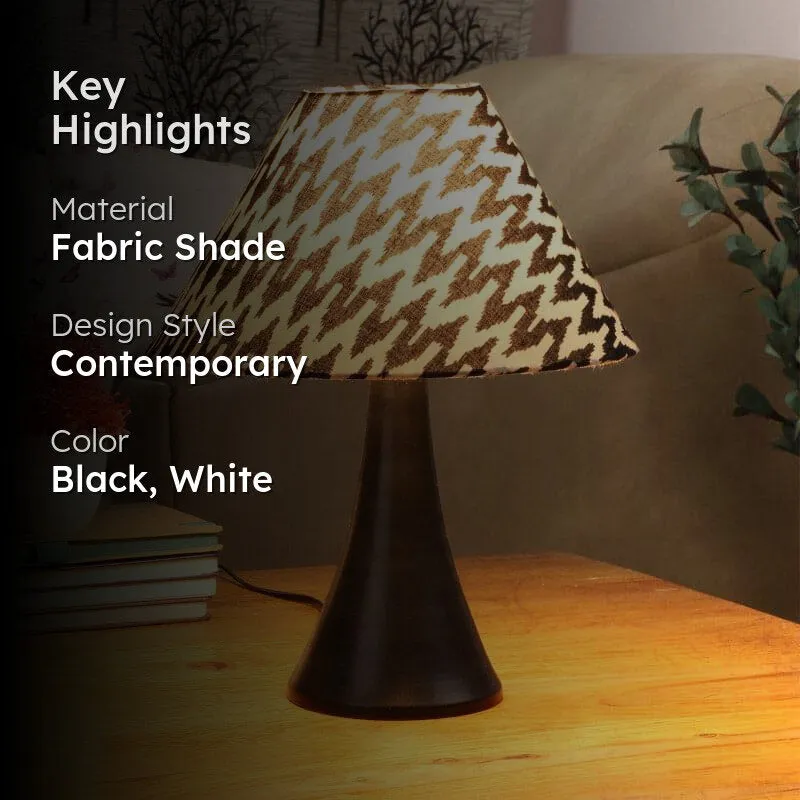 Chevronic Bowie Fabric Table Lamp - Black,White media 2
