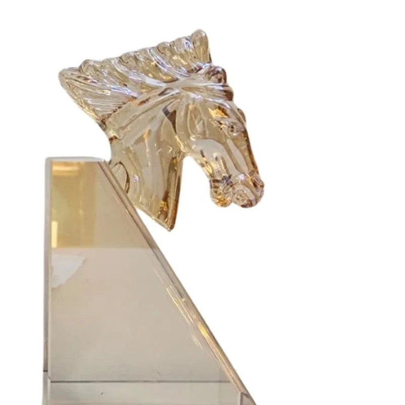 Horse Shaped Crystal Book End - Brown media 4