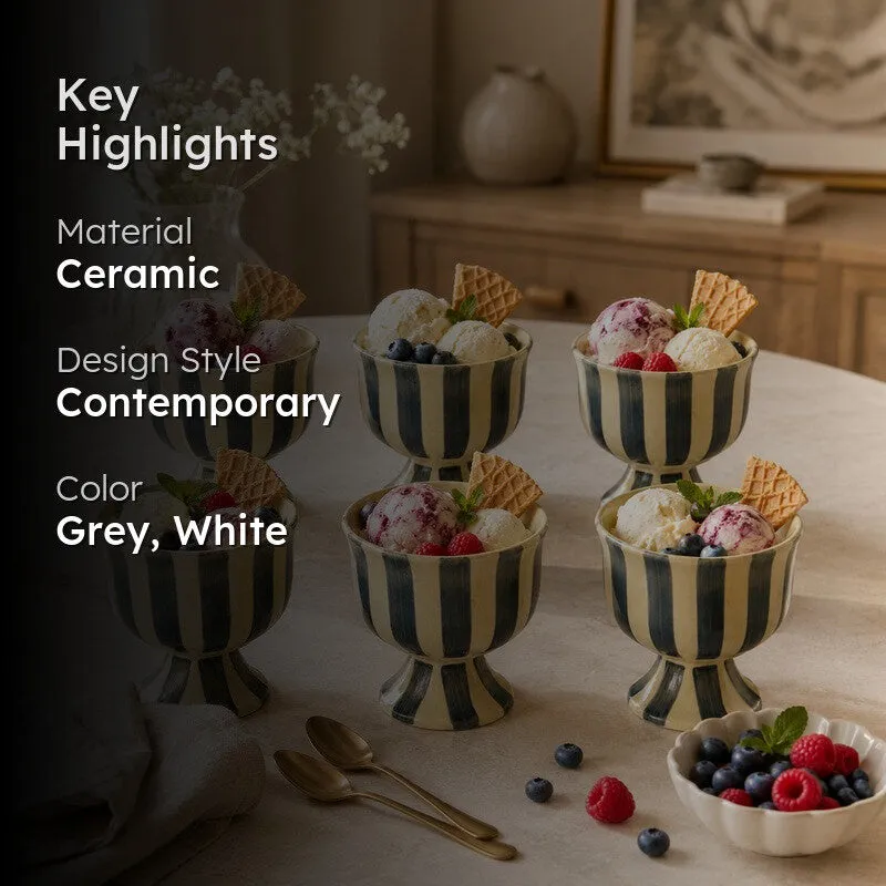 FrostBite Ceramic Ice Cream Cup (160 mL Each) - Set of Six media 2