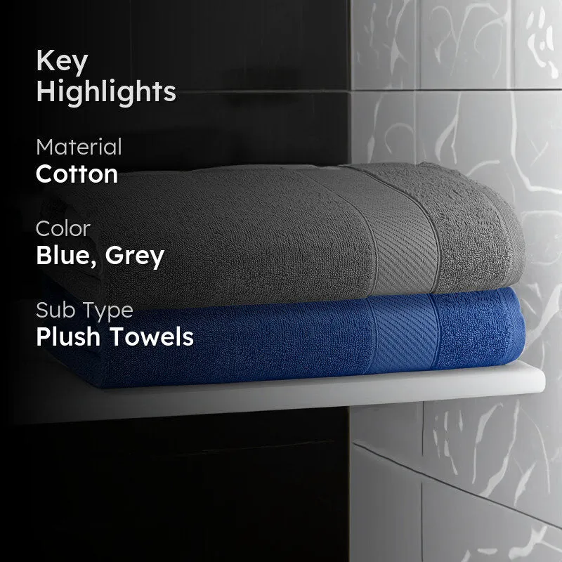 Reign Bath Towel (Steel Grey & Dark Blue) - Set Of Two media 2