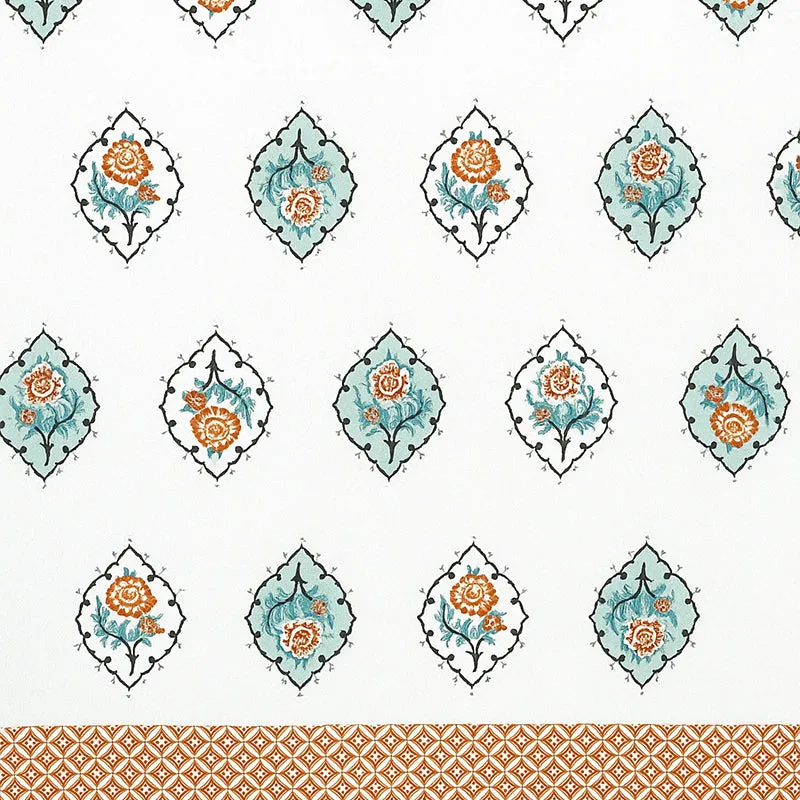 Anila Cotton Bedsheet (Peach, Green) - 180 TC media 4