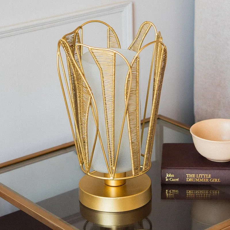 Orange Tree Aponi Mild Steel Table Lamp - Gold media 6