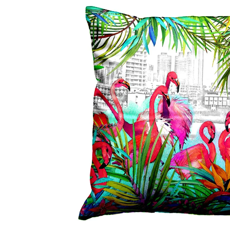 Flamingo City Printed Cushion Cover Set - Set Of Five media 5