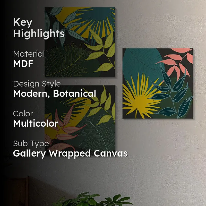 Lush Linger Wall Painting - Set Of Three media 2