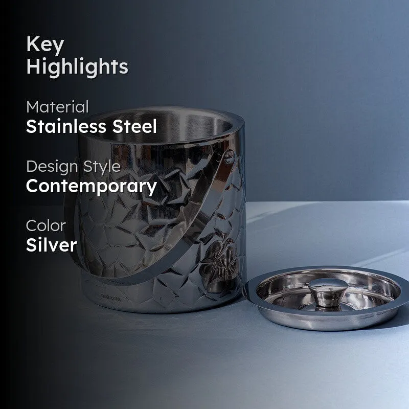 Hammered Stainless Steel Ice Bucket - 1500 mL media 2