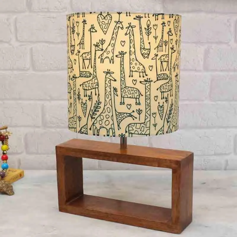 Tall Tales Rectangle Fabric Table Lamp - Brown,Beige media 3