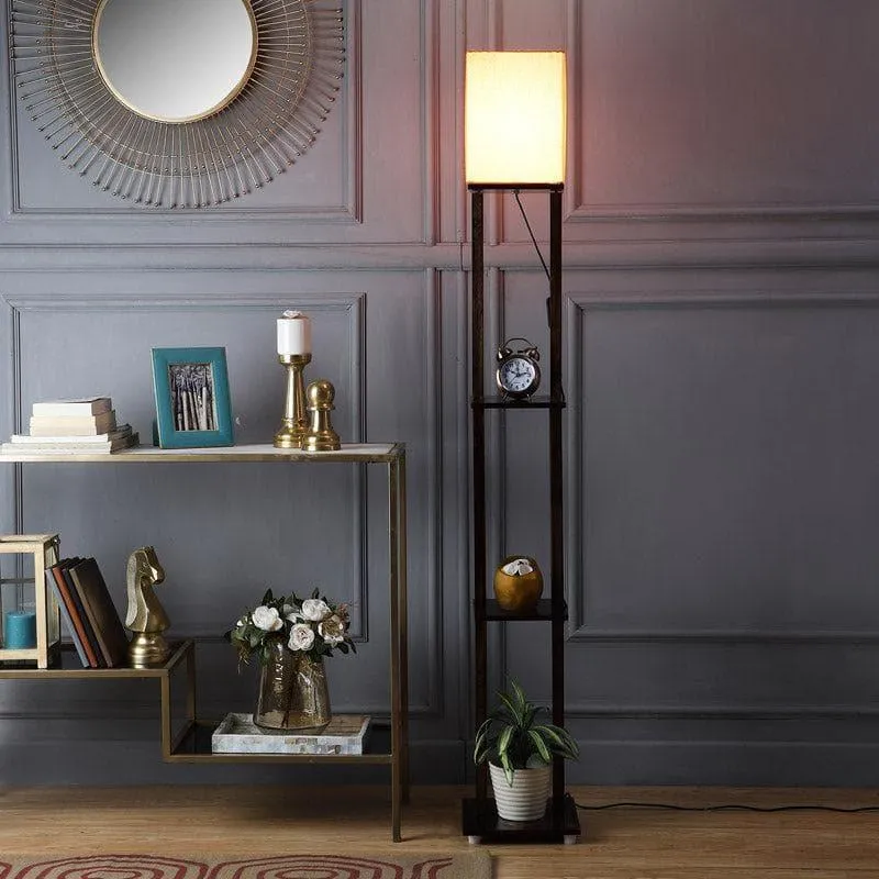 Evano Gleam Floor Lamp With Shelf media 1