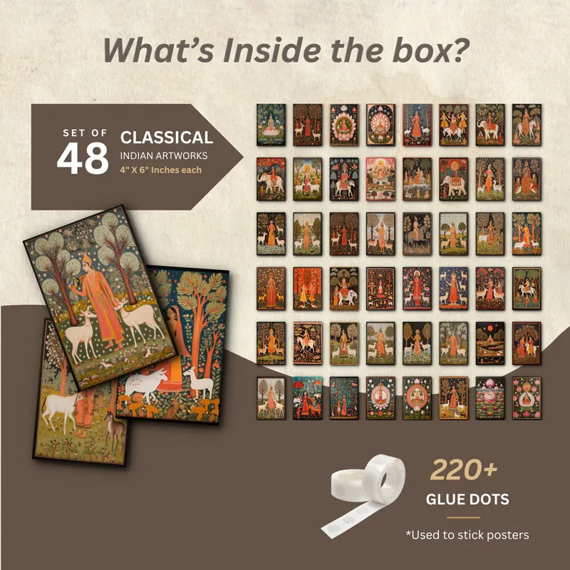 Madhubhani Collage Wall Poster - Set Of Fifty Four media 4