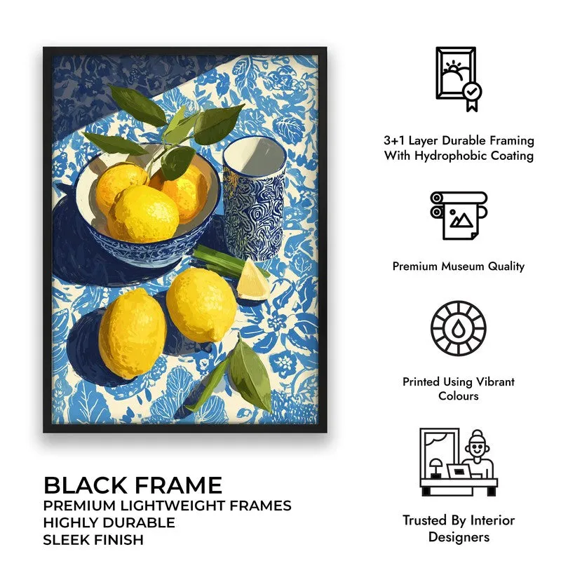 Zestara Lemon Canvas Wall Painting With Black Frame media 7